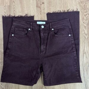 LOFT Dark Burgundy Ankle Jeans